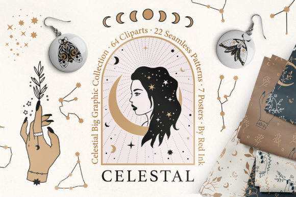 Download Celestial Clipart &amp; Pattern Magic Pack - Magic Collection
