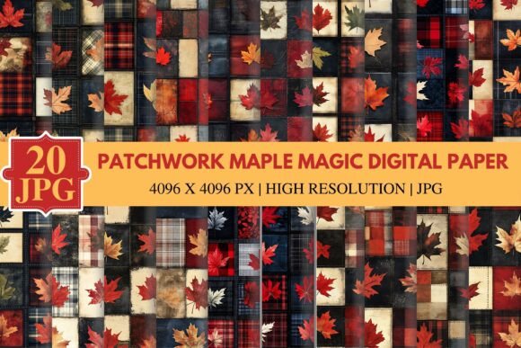 Download Patchwork Maple Magic Digital Paper - Premium Resources