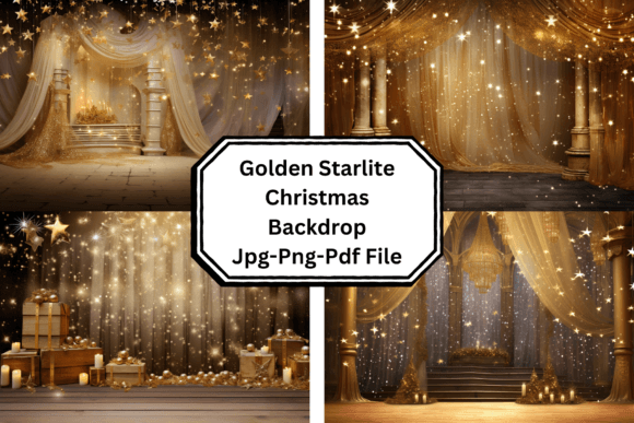 Download Golden Starlite Christmas Backdrop - Old Collection