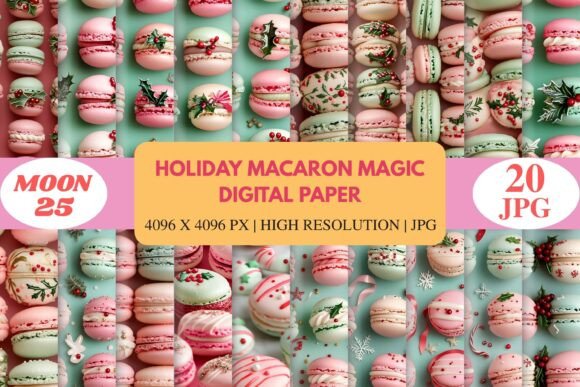 Download Holiday Macaron Magic Digital Paper - Premium Bundle