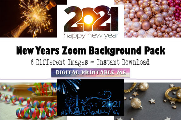 Download New Years Eve Zoom Background, 6 Digital - Premium Bundle