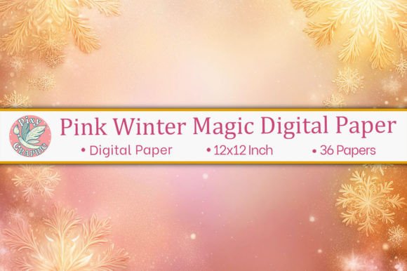 Download Pink Winter Magic Digital Paper - Magic Collection