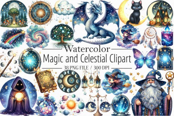 Download Magic and Celestial Clipart Bundle - Magic Collection