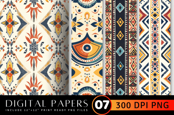 Download Tribal Bohemian Digital Paper Pattern - Bohemian digital paper Collection
