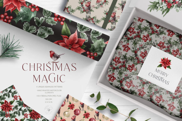 Download Christmas Magic Digital Paper Pack - Magic Collection