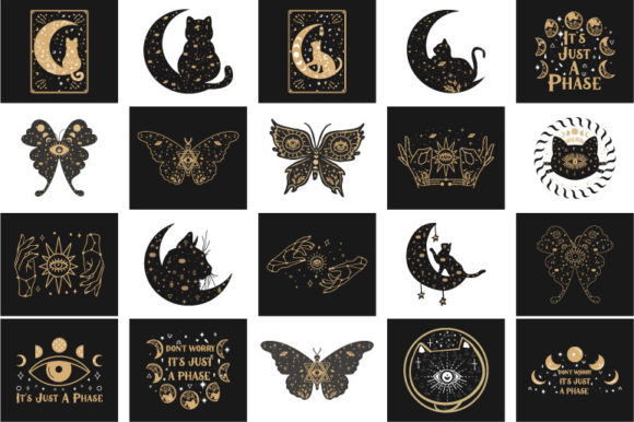 Download Magic Celestial Phase Moon 21 SVG Bundle - Magic Collection
