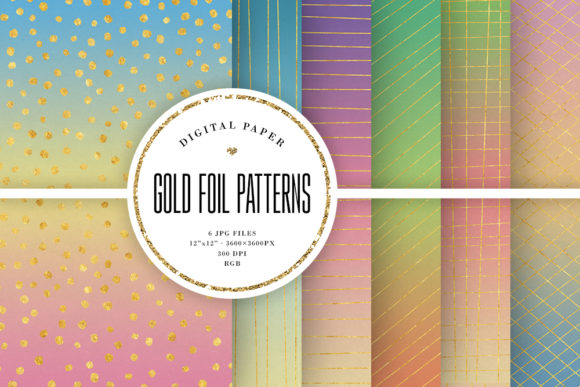 Download Hand-Drawn Gold Foil Pattern Backgrounds - Old Collection