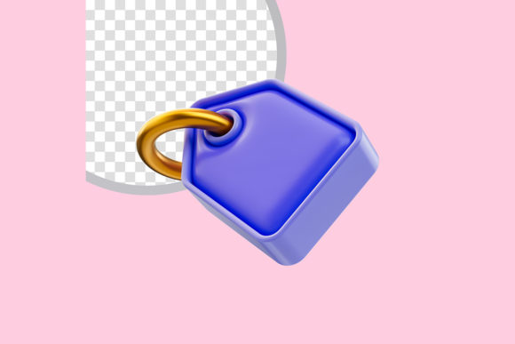 Download Realistic Glossy Tag with Gold Ring Icon - Old Collection