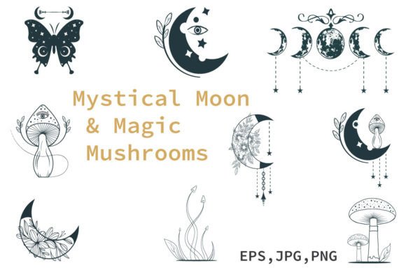 Download Mystical Moon &amp; Magic Mushrooms Set - Magic Collection