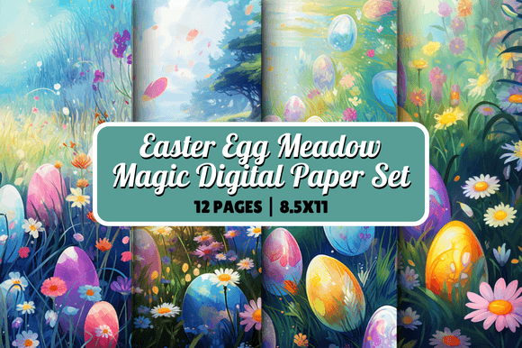 Download Easter Egg Meadow Magic Digital Paper - Magic Collection