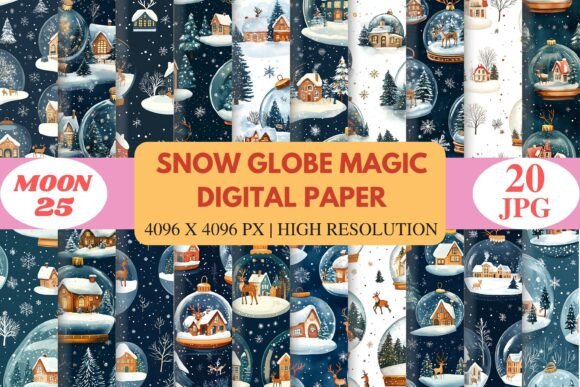 Download Snow Globe Magic Digital Paper - Magic Collection